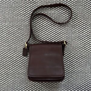 90’s Vintage Brown Coach Flap Shoulder Bag